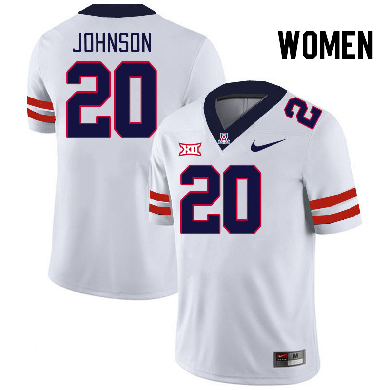 Women #20 Brandon Johnson Arizona Wildcats Big 12 Conference College Football Jerseys Stitched-White